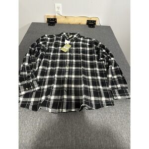 Hobbs Creek Men's Black And White Plaid Flannel NWT Sz L 100% Cotton